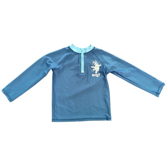 Bluey Boys Bathing Suit Swimwear 2 Piece Long Sleeve Rash Gaurd + Shorts Size 4T - Picture 2 of 10